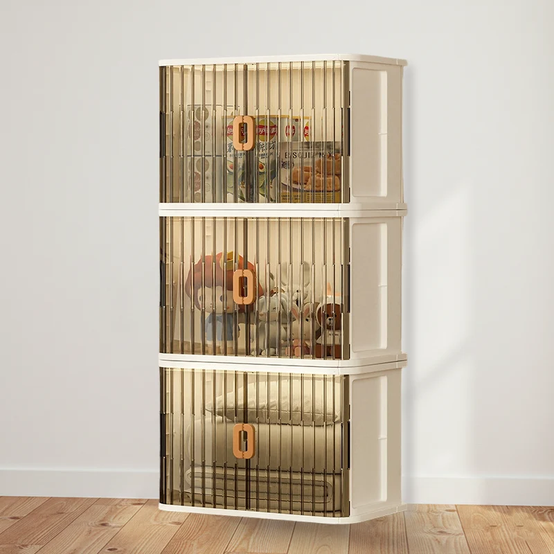 Modern Minimalist PP PET HIPS Curved Square Folding Storage Cabinet With 1 Storage For Bedroom