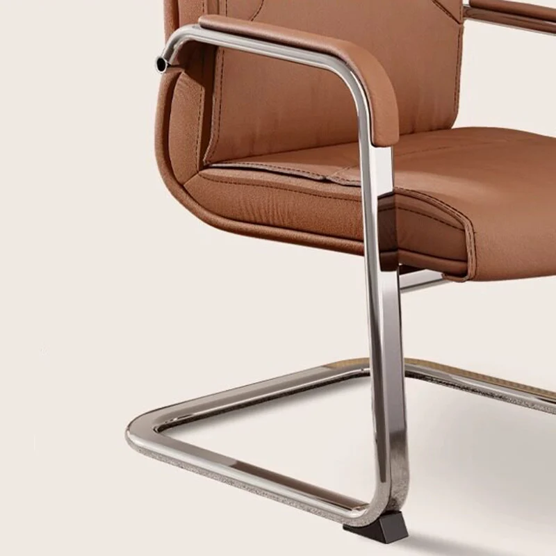 Modern Minimalist Rectangular Microfiber Leather Steel Desk Chair Backrest Armrest For Home Office