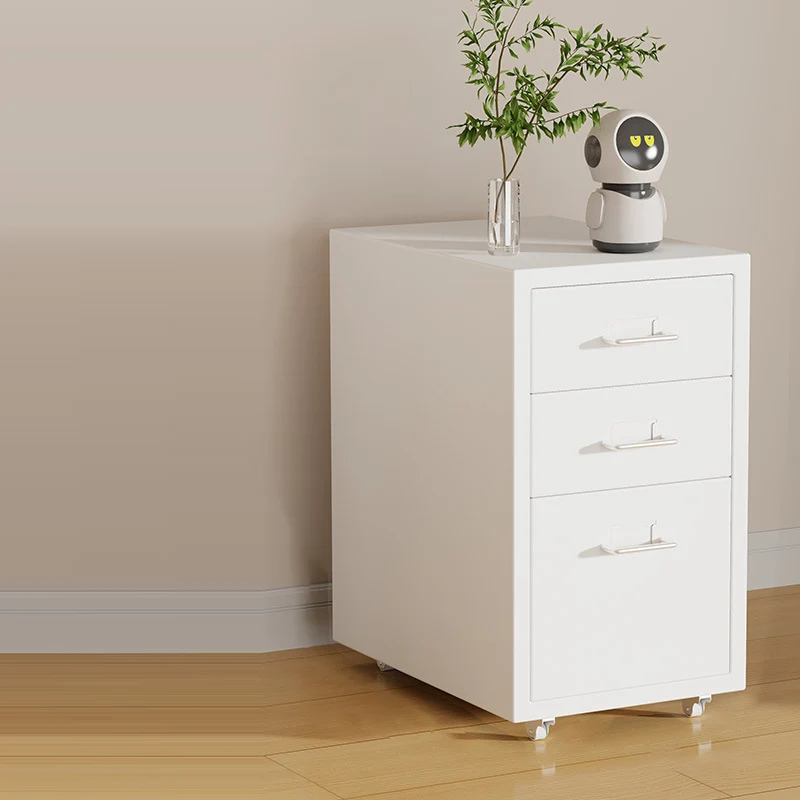 Modern Minimalist Steel Rectangular Movable Storage Cabinet 3/5-Drawer For Living Room