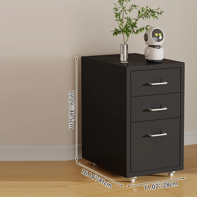 Modern Minimalist Steel Rectangular Movable Storage Cabinet 3/5-Drawer For Living Room