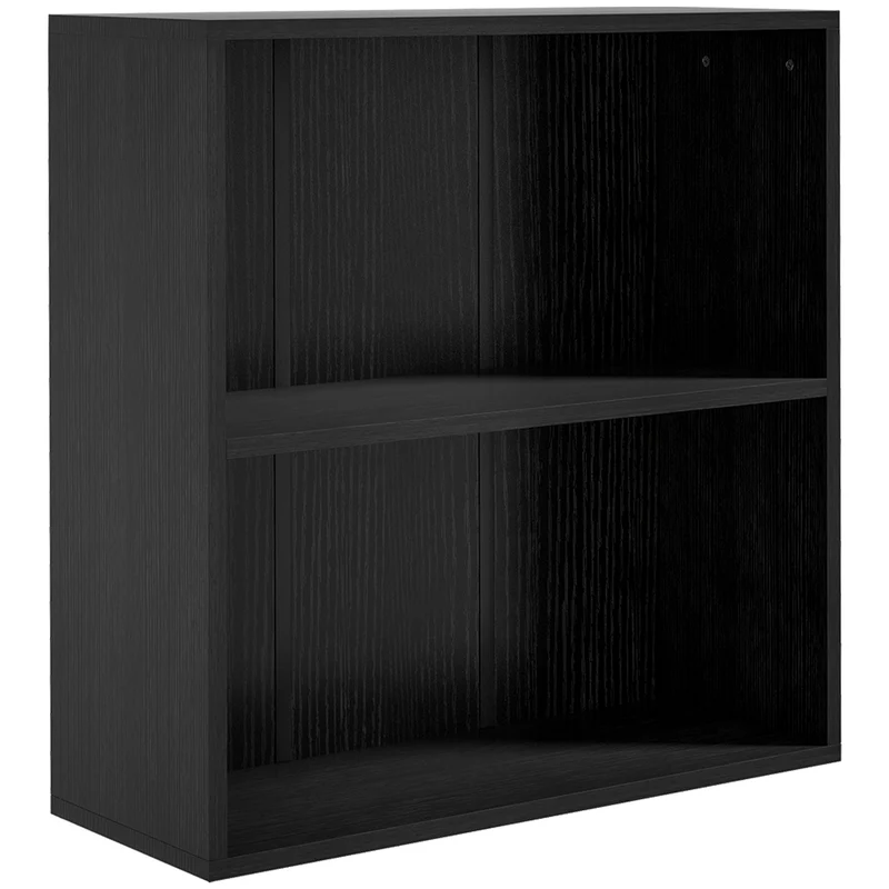 Estante prateleira de arrumação com 2 compartimentos e prateleira ajustável, 60 x 24 x 63 cm, preto