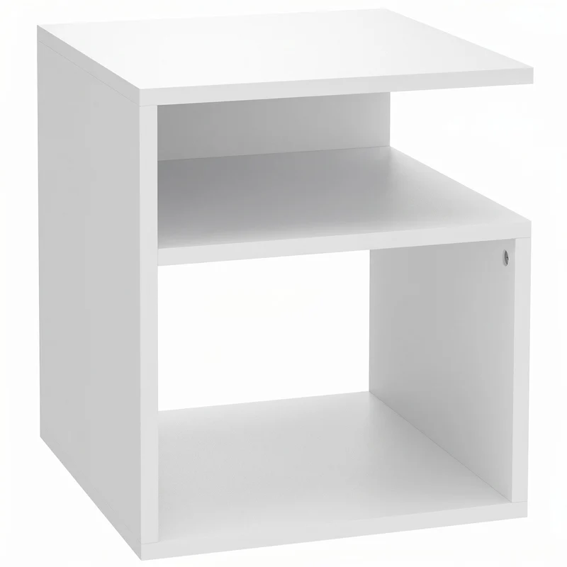Mesa Moderna para Sala com 3 Prateleiras Abertas para Sala Quarto Escritório Branco