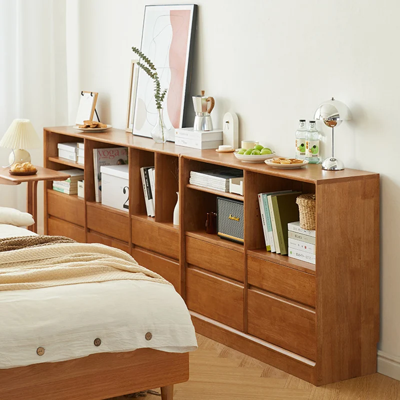 Modern Minimalist Solid Wood & Plywood Rectangular Storage Cabinet With 4/6 Drawers For Living Room