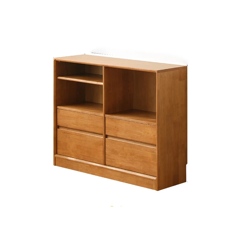 Modern Minimalist Solid Wood & Plywood Rectangular Storage Cabinet With 4/6 Drawers For Living Room