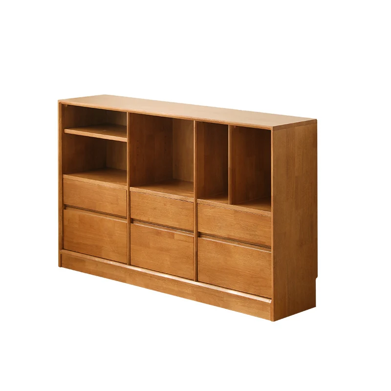 Modern Minimalist Solid Wood & Plywood Rectangular Storage Cabinet With 4/6 Drawers For Living Room