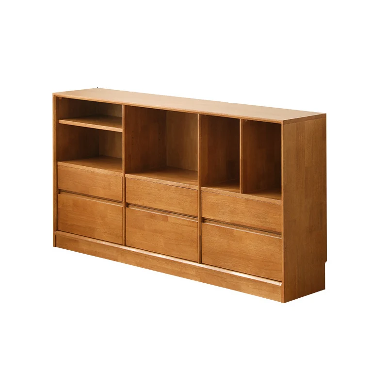 Modern Minimalist Solid Wood & Plywood Rectangular Storage Cabinet With 4/6 Drawers For Living Room