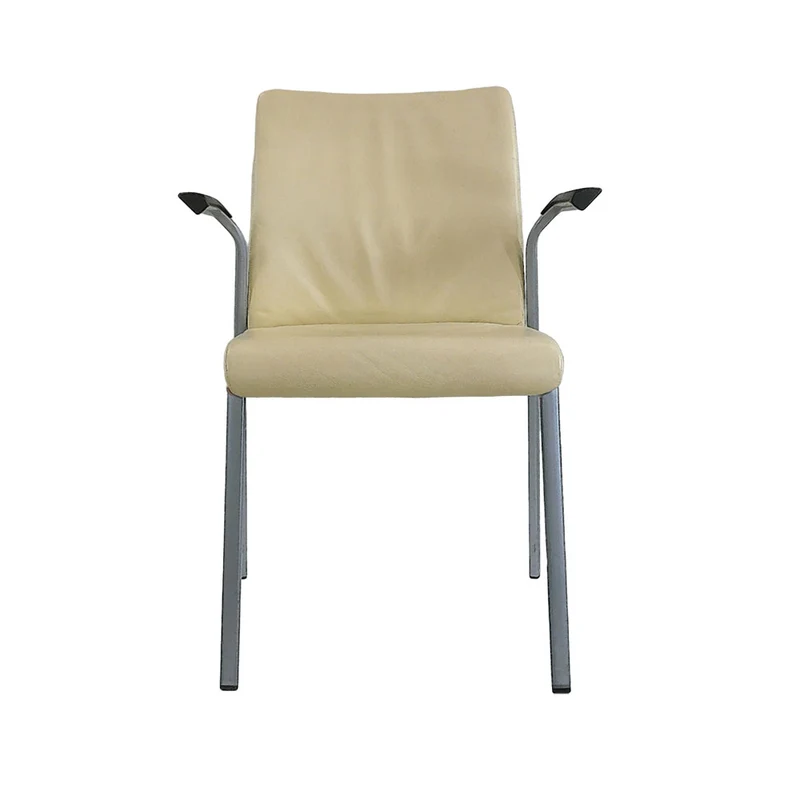 Steelcase: Stacking Chair in Original Cream Leather - Refurbished
