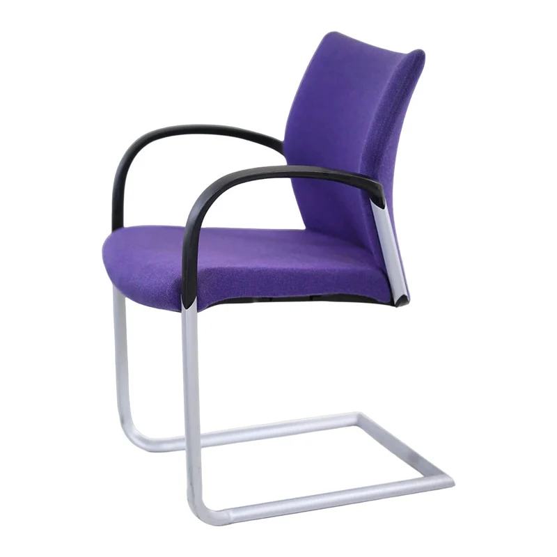 Senator: Trillipse Cantilever Meeting Chair in Purple Fabric with Arms - Refurbished