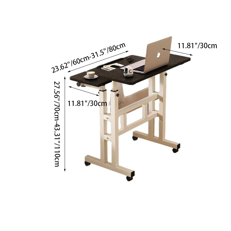 Modern Minimalist MDF Steel Rectangular Adjustable Rolling Desk Height Adjustable Computer Desk For Home Office