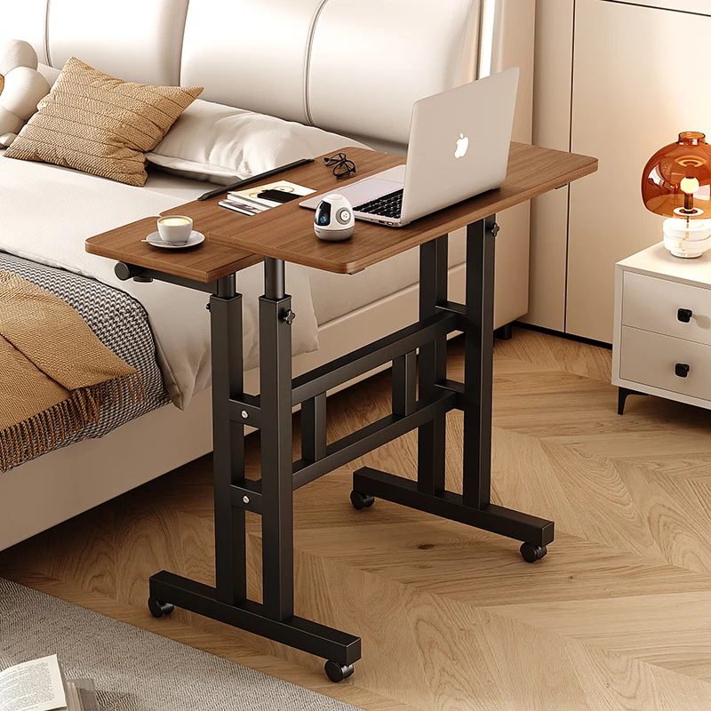 Modern Minimalist MDF Steel Rectangular Adjustable Rolling Desk Height Adjustable Computer Desk For Home Office