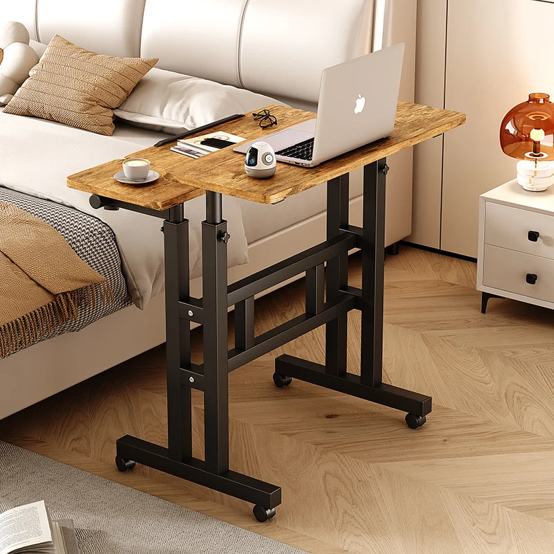Modern Minimalist MDF Steel Rectangular Adjustable Rolling Desk Height Adjustable Computer Desk For Home Office