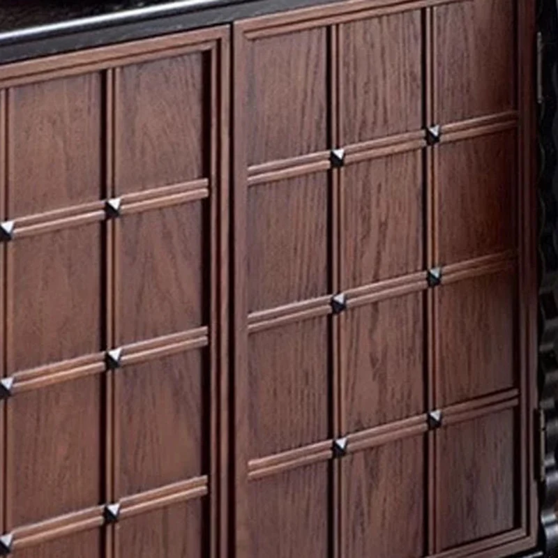 Traditional French Glass Ash Plywood Checkerboard Rectangular Storage Cabinet 2/6 Storage For Living Room