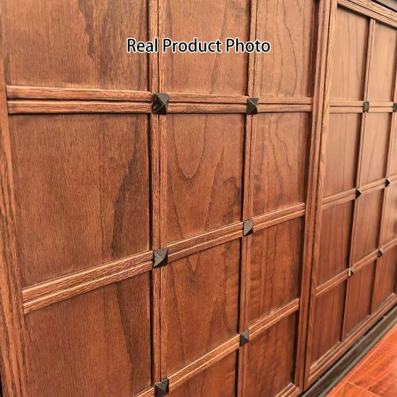 Traditional French Glass Ash Plywood Checkerboard Rectangular Storage Cabinet 2/6 Storage For Living Room