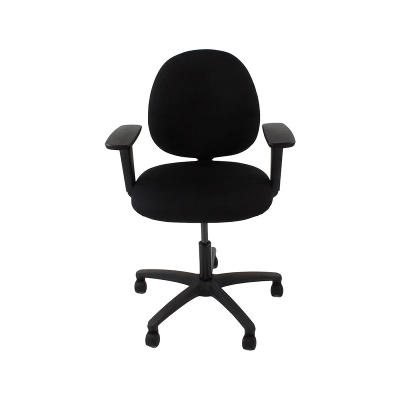Saxen: Scoop Operator Chair in Black Fabric - Refurbished