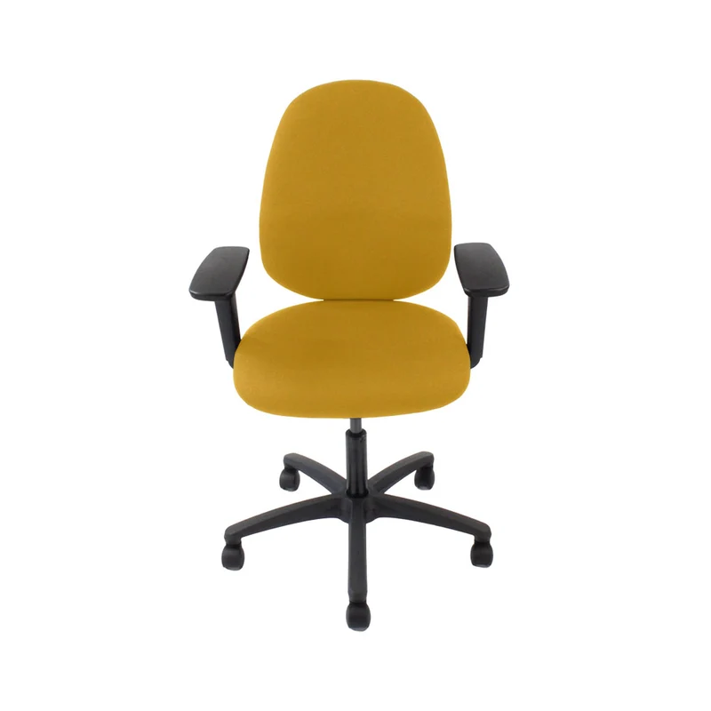 Saxen: Scoop High Operator Chair in Yellow Fabric - Refurbished