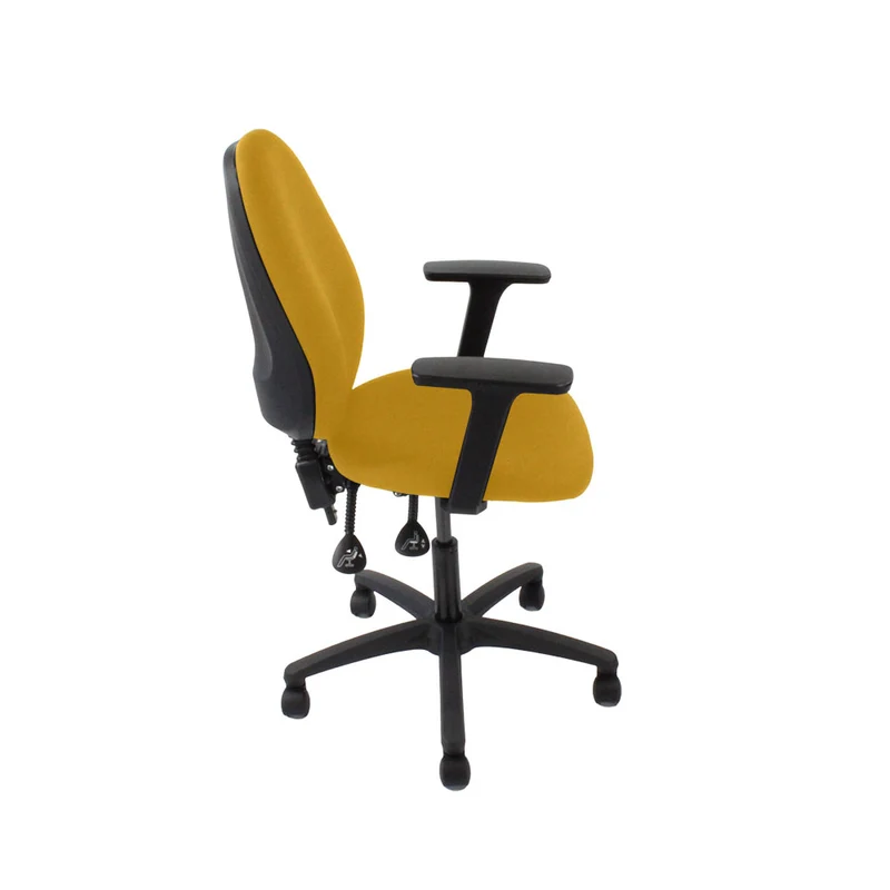 Saxen: Scoop High Operator Chair in Yellow Fabric - Refurbished