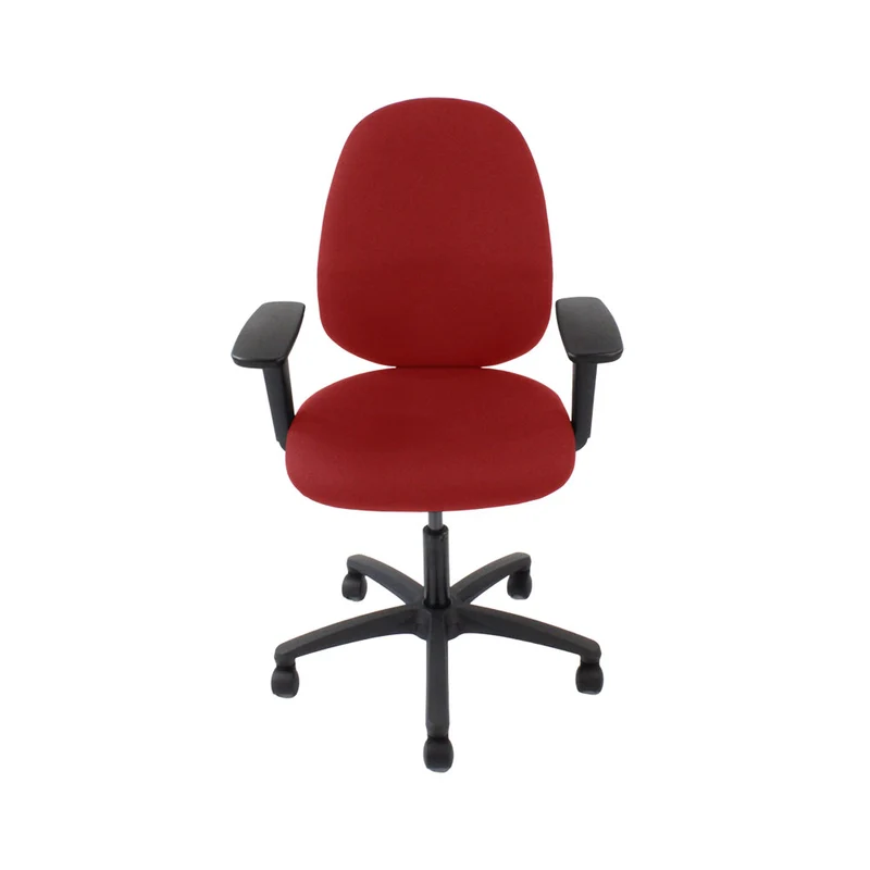 Saxen: Scoop High Operator Chair in Red Fabric - Refurbished