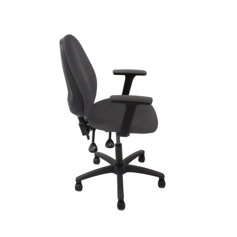 Saxen: Scoop High Operator Chair in Grey Fabric - Refurbished