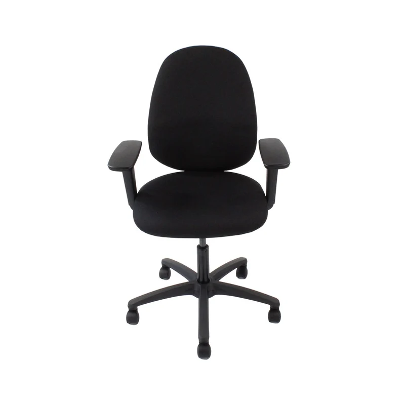 Saxen: Scoop High Operator Chair in Black Fabric - Refurbished