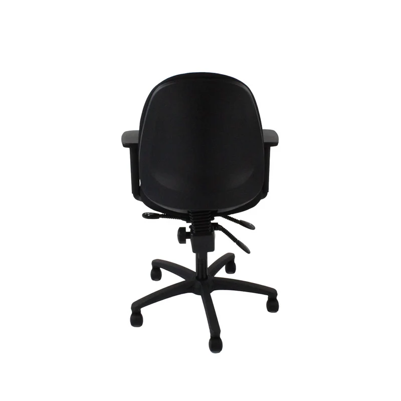 Saxen: Scoop High Operator Chair in Black Fabric - Refurbished