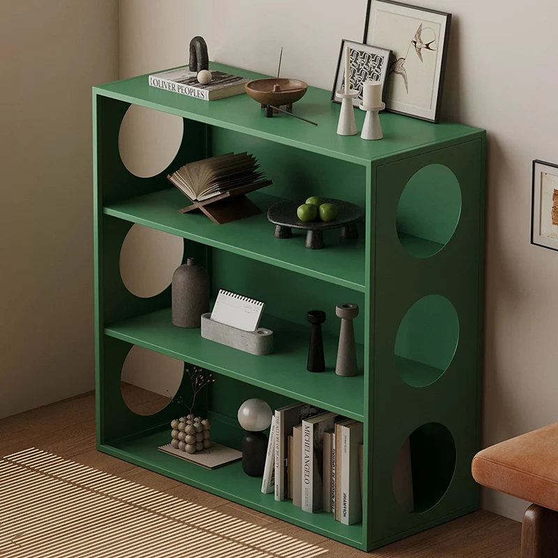 Modern Minimalist Iron Hollow Rectangular Floor-Standing Display Rack 3-Tier For Living Room & Bedroom