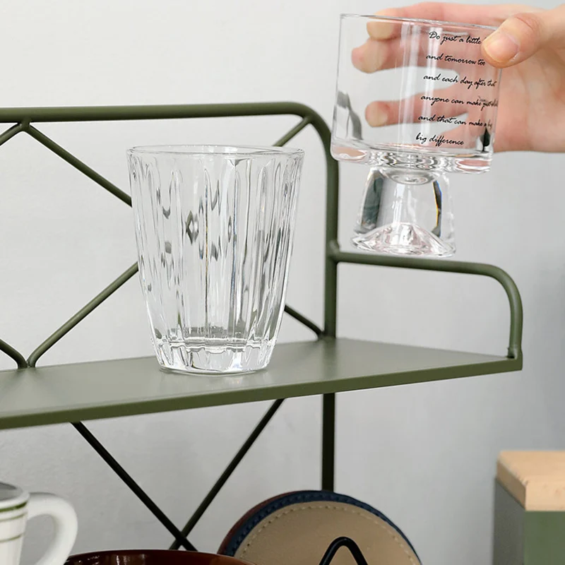 Modern Minimalist Iron Rectangular Desktop Storage Shelf 2-Tier For Living Room & Entryway