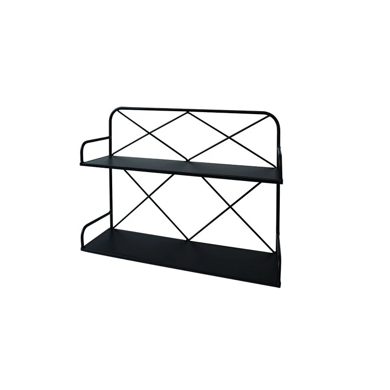 Modern Minimalist Iron Rectangular Desktop Storage Shelf 2-Tier For Living Room & Entryway