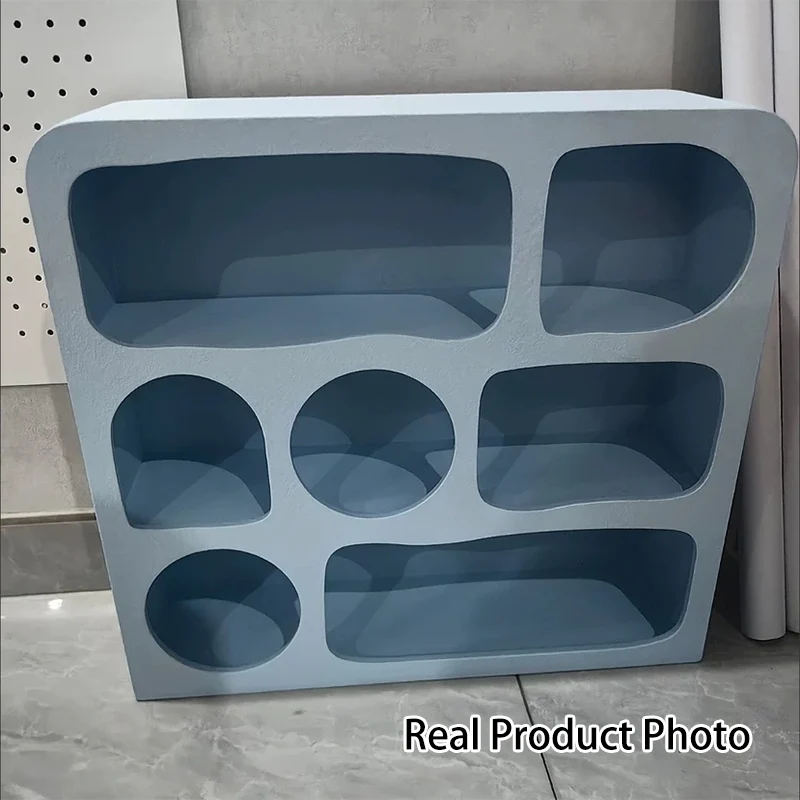 Modern Minimalist MDF Rectangular Desktop Storage Shelf 3-Tier For Living Room & Entryway