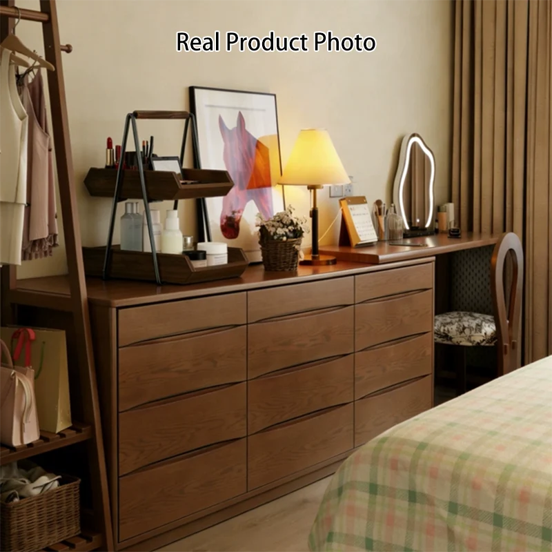 Contemporary Retro Solid Wood Iron Rectangular Desktop Storage Shelf 2-Tier For Living Room & Entryway