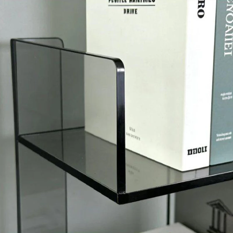 Modern Minimalist Acrylic Rectangular Bookshelf 3-Tier Storage Shelf For Home Office