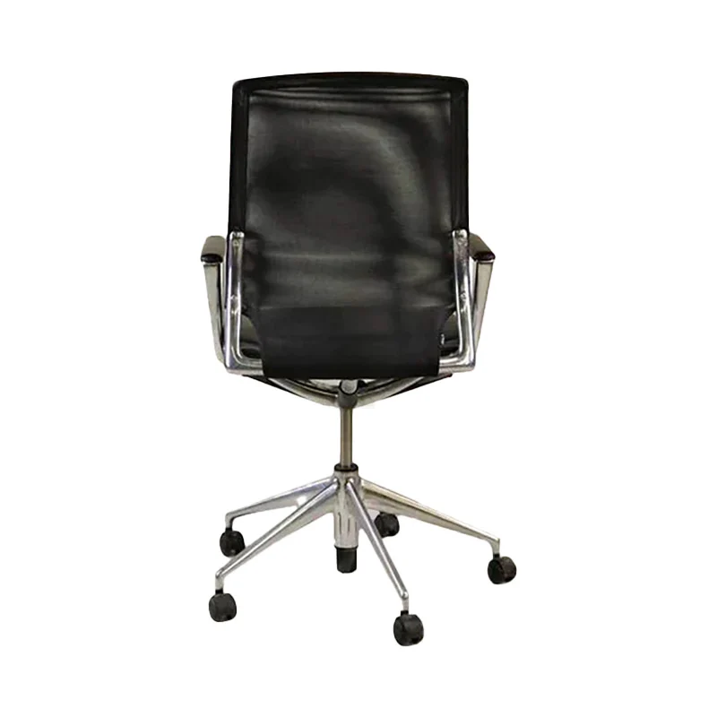 Vitra: Meda Office Chair with Aluminium Frame, Mesh Back and Black Arms - Refurbished