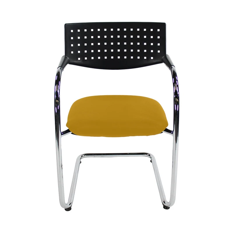 Vitra: VisaVis Meeting Chair in Yellow Fabric - Refurbished