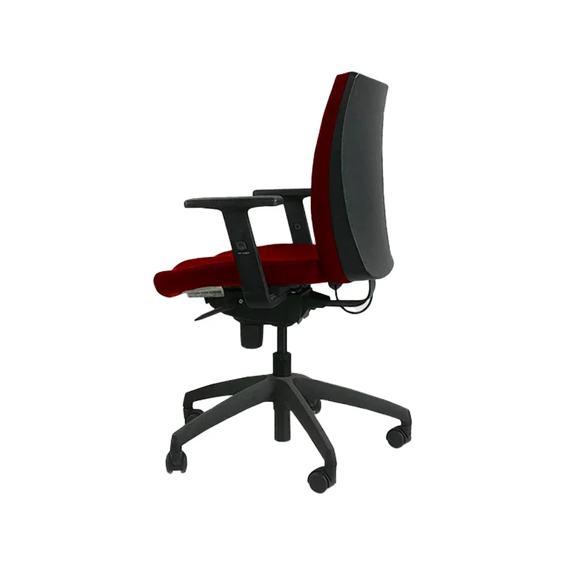 Connection: Team Task Chair in Burgundy Leather - Refurbished