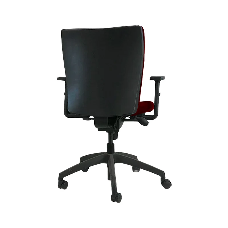 Connection: Team Task Chair in Burgundy Leather - Refurbished
