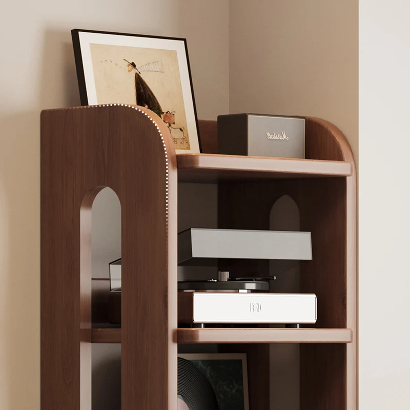 Modern Minimalist Solid Wood Rectangular Storage Shelf With 6-Tier Design For Living Room And Home Office