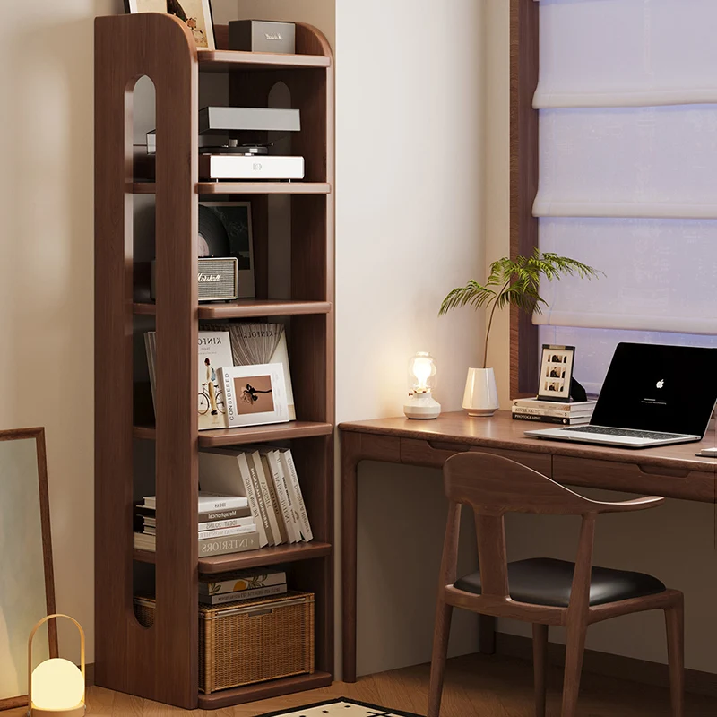 Modern Minimalist Solid Wood Rectangular Storage Shelf With 6-Tier Design For Living Room And Home Office