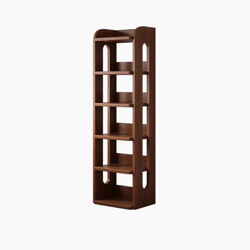 Modern Minimalist Solid Wood Rectangular Storage Shelf With 6-Tier Design For Living Room And Home Office