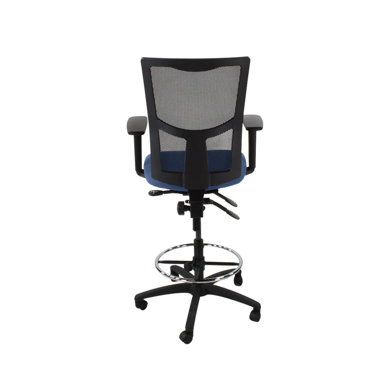 Saxen: Ergo 2 Draughtsman Chair in Blue Fabric - Refurbished