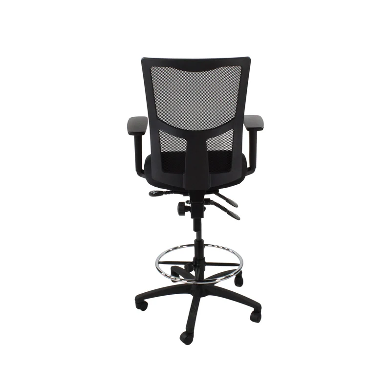 Saxen: Ergo 2 Draughtsman Chair in Black Fabric - Refurbished