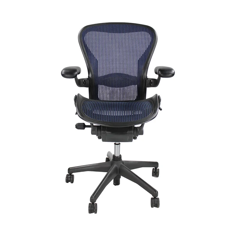 Herman Miller: Aeron Size B with Back Tilt Only in Dark Blue Mesh - Refurbished
