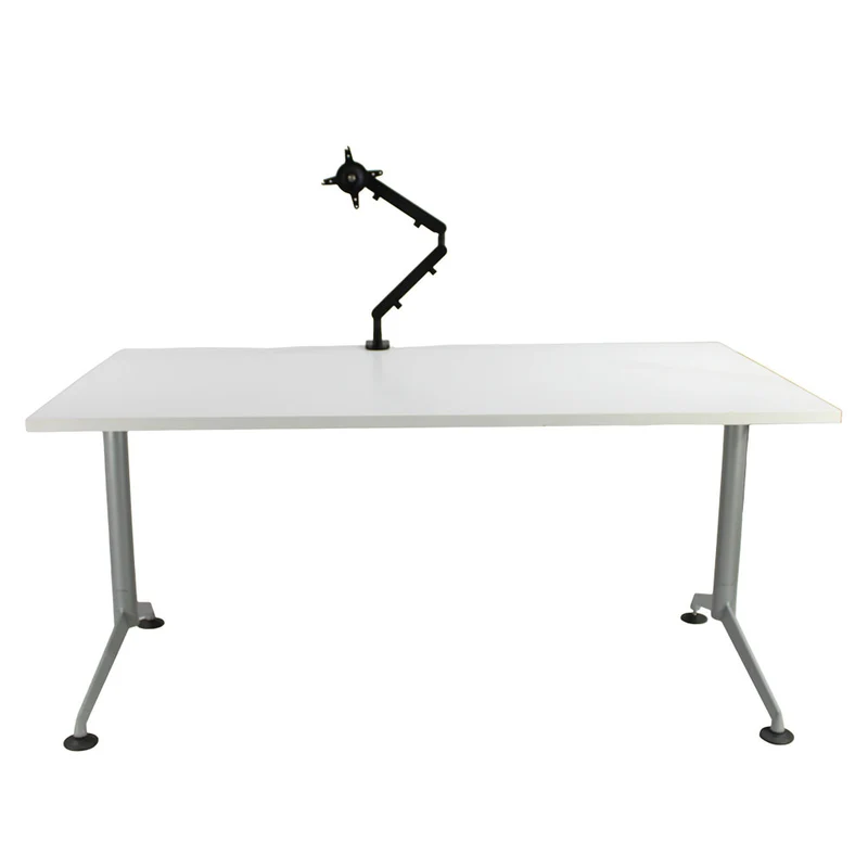 Herman Miller: Abak T Leg Single Desk & ZGO Technologies: Z1 Monitor Arm - Refurbished