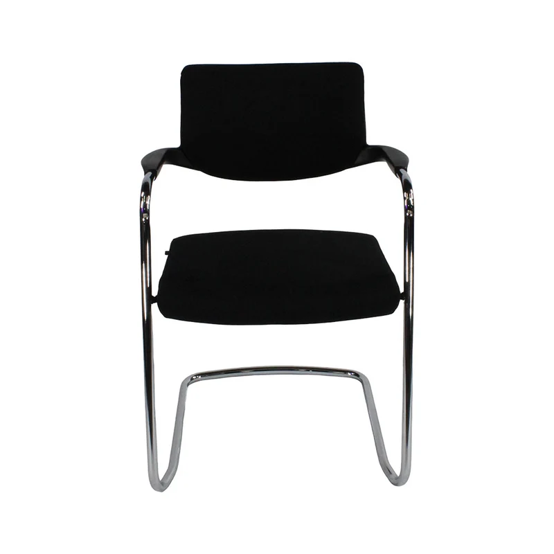 Interstuhl: 570N Cantilever Chair in Black Fabric - Refurbished