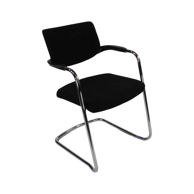 Interstuhl: 570N Cantilever Chair in Black Fabric - Refurbished