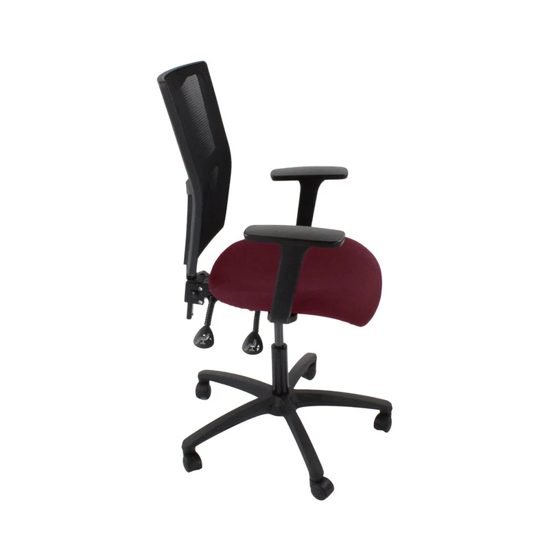 Saxen: Ergo 2 Task Chair in Burgundy Leather - Refurbished