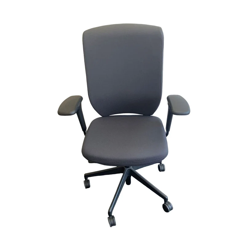 Senator: Evolve High Back Chair with Height Adjustable Arms in Grey Fabric - Refurbished