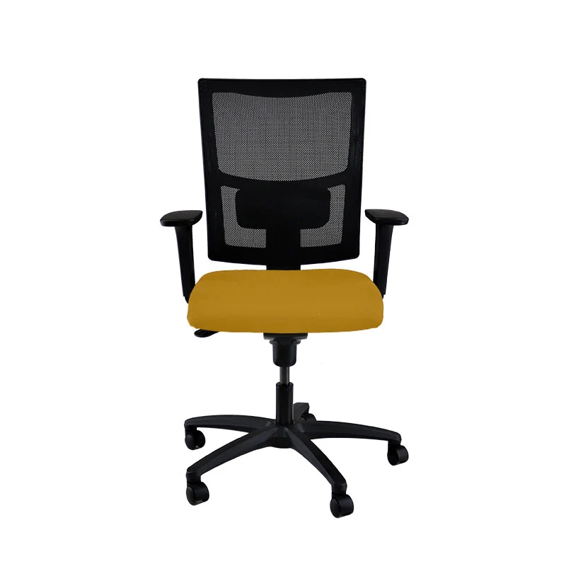 Saxen: Ergo Task Chair in Yellow Fabric - Refurbished