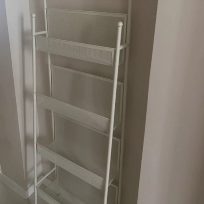 Contemporary Industrial Carbon Steel Hollow Arched Floor-Standing Bookshelf 4-Layer For Study