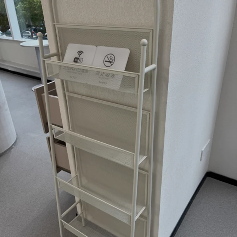 Contemporary Industrial Carbon Steel Hollow Arched Floor-Standing Bookshelf 4-Layer For Study