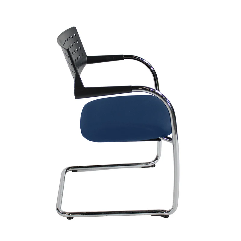 Vitra: VisaVis Meeting Chair in Blue Fabric - Refurbished