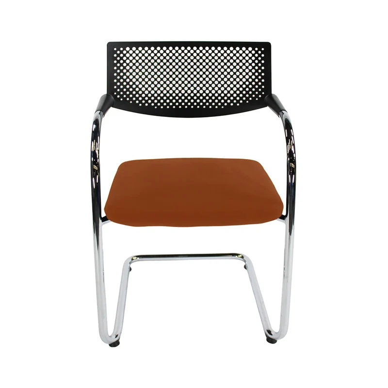 Vitra: VisaVis 2 Meeting Chair in Tan Leather - Refurbished